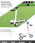 Knock Out The Course With This Slick Four Wheel Electric Golf Cart Powered By A Beefy 1000W Motor And 10 Inch High Grip Tires That Folds Flat For Trunk Storage Plus A Tough Rolling Bag Holder And Swap Out Battery For All Day Cruising.