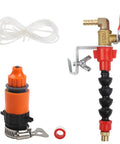Killer Dust Removal System For Cutting Machines With Precision Water Spray Nozzle Kit And Ten Meter Hose, includes orange nozzle and hose.