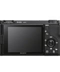 Back view of ZV-E10 Mirrorless Camera Bundle With 16 to 50mm Kit Lens And Forty Piece Accessory Bundle Including 64GB SD Card LED Light Case