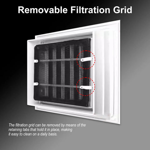 Tough As Nails Aluminum Alloy Access Panel Waterproof Rustproof Utility Door With Clip Lock Hidden Switch Plug And Play Fit 20 By 35 Cm Removable filtration grid shown.