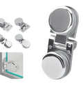Frameless Glass Shower Hinge With Soft Close Damper No Slams, 90/180 Degree Mortise Mount Chrome Cover, Zinc Alloy Build close-up