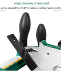 Angle clamping mechanism of Built Legit Tough Desktop Woodworking Tenon Jig With Adjustable Rear Support Plate.