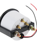 DriSentri oil pressure gauge kit, 52mm/2in, rear view showing red and black wires with brass terminal studs