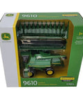 Packaging of One Sixty Fourth Scale 9610 Combine Toy With Die Cast Body Clear Cab Window Detailed Interior in box.