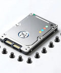 Straight Up 100 Piece 2.5 Inch HDD SSD Caddy Screw Set M3x3 Stainless Steel Flat Head Phillips Laptop Repair Kit on HDD.