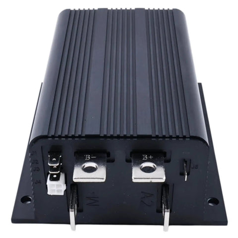 Front view of 24 36V 275A 0 to 5V DC Motor Controller 1204 036 showing terminal connections, sleek black design, compatible with Curtis 1204 1205