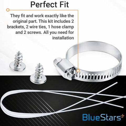 Dishwasher Mounting Brackets Kit With Easy Install Guide For Top And Side Mounting Replacement Parts PS3525525 AH3525525 AP4438292 1266844 Includes Instruction Sheet And No Fuss Durable Fit, showing components and installation kit.