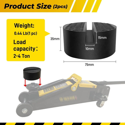 Rubber Jack Pad Pinch Weld Adapter Universal Slotted Frame Rail Protector For Floor Jack Stands Jack Pads Extension And Protection Supports 2 To 4 Tons 4 Packs Grippy Non Slip Design Cushioned Paint Protection Durable Rubber Cushioning