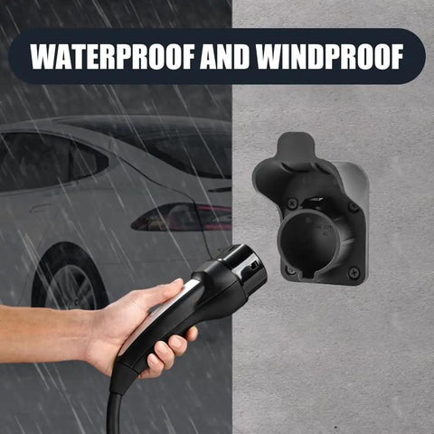 Make Your Garage Shine With This Badass Sae J1772 Ev Wall Mount Charger Holder Keeps Your Cables Neat And Waterproof So You Are Not Chasing Down Your Plug On Cold Winter Days Easy Install For Evse Phev Add Sleek Cord Holster That Just Works, showcasing a waterproof wall mount with charging cable.