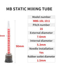 Cnc Eccentric Clamps 500 Pack Epoxy Adhesive Mixing Nozzles For Static Dual Cartridge Tubes Mixes Perfectly 10 To 1 Glue Ratios, 90mm static mixing tube dimensions.