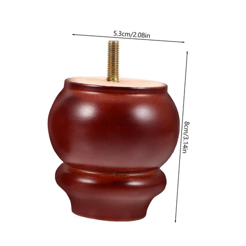 Two Pack Sturdy Wood Furniture Legs For Sofa, Table, And More With Noise Reduction Design featuring dimensions 5.3cm x 8cm