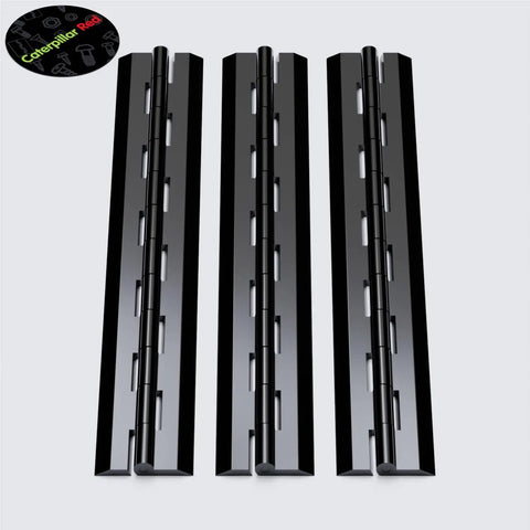 Black Acrylic Piano Hinges 300 Millimeter 3 Pack Heavy Duty Continuous Full Length Hinges with smooth finish.