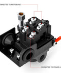 Air Compressor Pressure Switch Control Valve Kit 135-175 PSI 110V-240V 4-Way Replacement showing connection points.