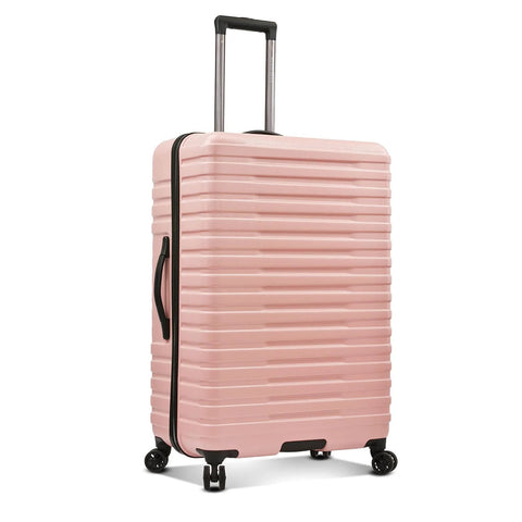 U.S. Traveler Boren expandable hardside luggage, rose pink, 30-inch checked suitcase with 8 spinner wheels