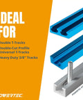 Heavy Duty T Track Hold Down Clamps Set Four Pack For Woodworking Pro Grade Quality featuring universal T-slot clamp kit with bolts