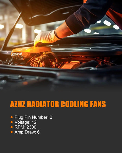 Top Shelf AC Condenser Fan Assembly For 2006 2011 Honda Civic 1.8L 2.0L Engines with gloved hand working on engine compartment.