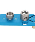 Versatile Heavy Duty Aluminum Profile Hole Punch Kit With M6 And M8 Step Drill Bits For Accurate Positioning On 20 30 40 Series Industrial Frame Structures And Machinery Installations, blue aluminum guide