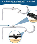 Heavy Duty Adjustable Curtain Rod Brackets For 1 Inch Rods, Silver Color, adjustable length, reinforced holder detail