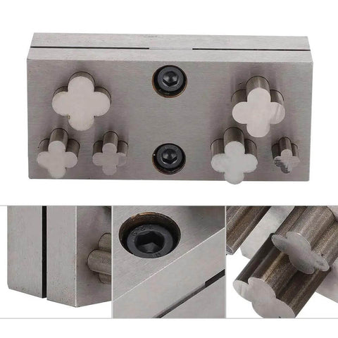 Pro Grade Disc Cutter Set For Jewelry Making With Clover Punches, Multi Size Earring Die Punch Tool Kit, steel plate cutter close-up