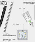 Components of Super Bright Solar Pathway Lights 10 Pack For Outdoor Use IP54 Waterproof Garden Lights That Charge During The Day