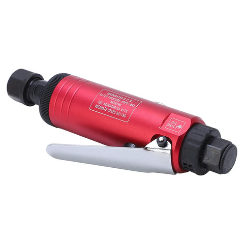 Shop Rated 25000Rpm Straight Pneumatic Air Die Grinder Featuring Precision 3Mm And 6Mm Collets side view showing red housing and trigger.