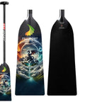 Full Carbon Fiber Dragon Boat Paddle With T Handle, IDBF Approved Race Paddle, 46 Inch Length, dragon design, front and back view