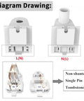 Diagram of Twelve Pair Single Pin FA8 Tombstone Non Shunted T8 T10 T12 Led Socket Lampholder Base wiring detail.