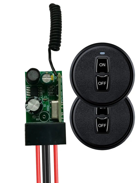 Dope 12V Wireless Remote Relay Switch With 328ft Long Range, DC 12V 24V 48V 10A Receiver For Car, Motors, Lamps, LEDs And Fans, Easy Install, Compact Mini Relay That Works Through Walls And Doors, with wired PCB and ON/OFF remotes