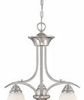 Trinidad 3-Light Brushed Nickel Chandelier LED Ready, Ultra Durable Finish, Polished Nickel Shine, Transitional Style Ceiling Light