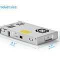 48V DC LED Power Driver For Track Lighting System, 350W, Non-Dimmable Or Multi-CCT, dimensions shown in inches and millimeters