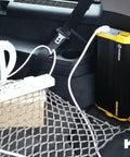 Beast Mode 1500 Watt Power Inverter 12V To 110V Modified Sine Wave Car Converter with kettle and power strip in trunk.