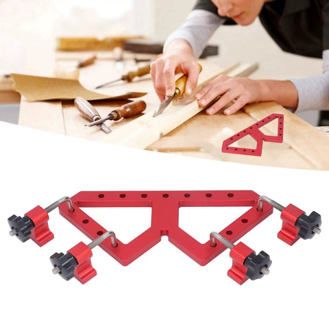 Adjustable Right Angle Woodworking Clamp For Precision Projects Lightweight Aluminum Alloy Fixture 0 To 90 Degree Clamping Angle Red