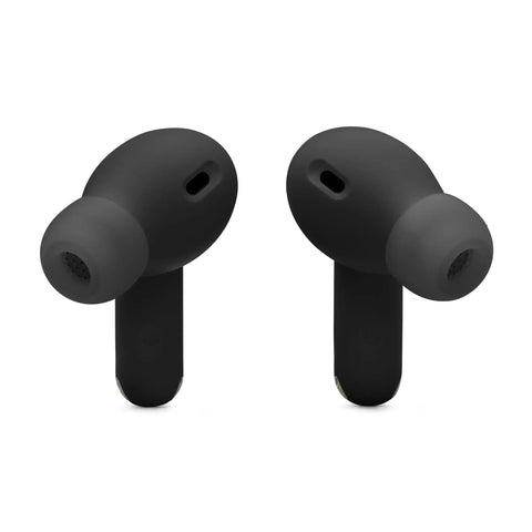 Vibe Beam 2 True Wireless Earbuds with Active Noise Cancelling and Smart Ambient, four microphones, in black color.