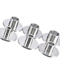 Top Shelf Stainless Steel Router Guide Bushing Set With Six Precision Sizes For Woodworking Templates, showing six precision bushings.