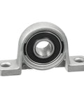 Two Pack KP001 12mm Bore Zinc Alloy Inner Ball Mounted Pillow Block Insert Bearing Self Aligning Two Bolt Flange Block With Setscrew Locking Collar For Easy Installation And Durable Support, front view