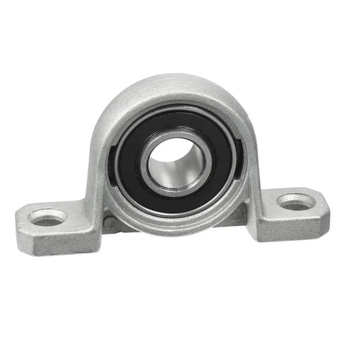 Two Pack KP001 12mm Bore Zinc Alloy Inner Ball Mounted Pillow Block Insert Bearing Self Aligning Two Bolt Flange Block With Setscrew Locking Collar For Easy Installation And Durable Support, front view