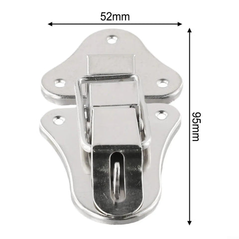Hasp Latch Kit For Jewelry Boxes And Wooden Chests Toggle Hasp Lock Hardware Padlock Ready Fastener, 52mm x 95mm silver zinc alloy