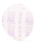 Hookit Finishing Film Abrasive Disc 6 Inch 600 Grit Plus, 100 Pack For Clear Coat Sanding And Paint Finishing, showing film backing