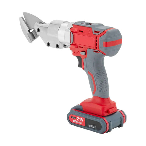 21V Electric Metal Shears With Swivel Head, Heavy Duty Sheet Metal Cutter, Two Speed 600W Power Tool, Sharp Chrome Vanadium Cutter