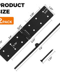 Tough As Nails Steel Gate Hinges For Outdoor Wood Fences With Dead Simple Mount Bracket And Hella Smooth Black Finish 270 Degree Swing Built For Your Backyard Upgrade Project dimensions diagram with measurements
