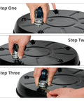 Assembly steps for Heavy Duty Plant Caddy With Universal Wheels 3 Pack Black Round Plant Stand Trolley with frosted non-slip tray.