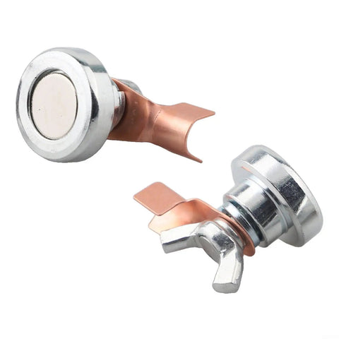 Heavy Duty 500A Magnetic Welding Ground Clamp With Quick Release Iron Earth Clip for flat and round surfaces shown from a top angle.
