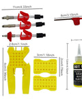 Bike Brake Bleed Kit For All SRAM Series With Metal Adapters And 60ml Dot 5.1 Fluid Components Displayed