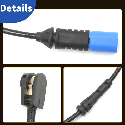 VIKKSAER 2-pack brake pad wear sensors for BMW X3 2020–2021, front & rear with blue connector and cable