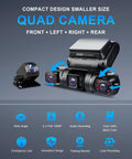 360 Degree Four Channel Dash Cam With Front Rear Left And Right Cameras For All Around Coverage Car Dash Camera Display