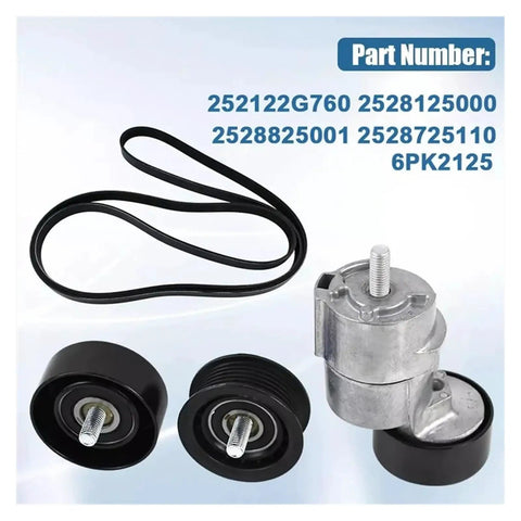 Top Shelf Timing Belt Tensioner Pulley Set Plus Idler For Hyundai Kia 2 Point 0 2 Point 4 Liter Engines Fits 2006 To 2015 V Ribbed Belt Kit with pulleys and belt