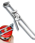 All In One Adjustable Jar And Can Opener No Fuss Stainless Steel Manual Kitchen Gadget With Jar Lid Gripper opening a jar lid