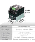 Beefy 440V 11KW 3 Phase VFD Variable Frequency Drive Inverter For Motor Speed Control, Industrial 7.5KW unit shown with dimensions