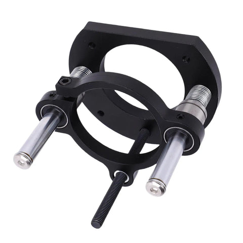 2 Jaw Clamping Router Lift Base With 2.8 Inch Stroke, Built Tough From Aluminum Alloy And Stainless Steel Table System For 64mm And 66mm Trimming Machines, Rock Solid, Rustproof, Smooth Height Adjustment, Ideal For Precision Woodworking, black two-jaw clamp