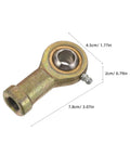 2 Pack Rig Ready Rod End Bearings 14 MM And 9 16 Female Thread Tie Rod Ball Joints with dimensions and connectors for ATV use.